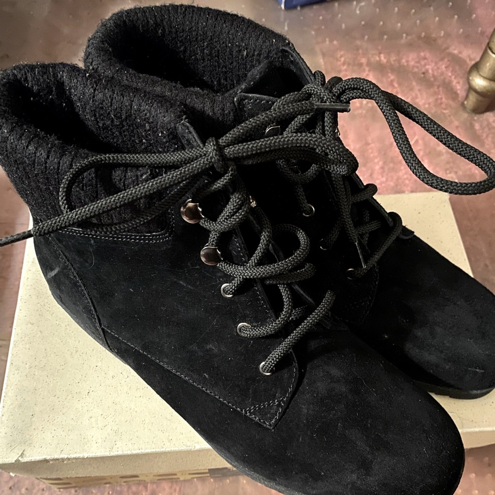 Faux suede booties
